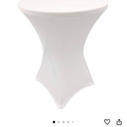 Spandex Cocktail Table Covers, White