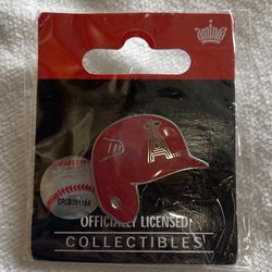 MLB Angels Baseball Helmet Pin - Official Collectible