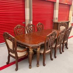 Marble & wood classic dining set