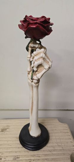 Halloween Decor Skeleton hand and rose