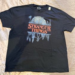 Stranger Things XXL Blue Gradient Shadow Upside Down t-shirt