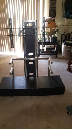 TV stand with two glass shelves and one drawer