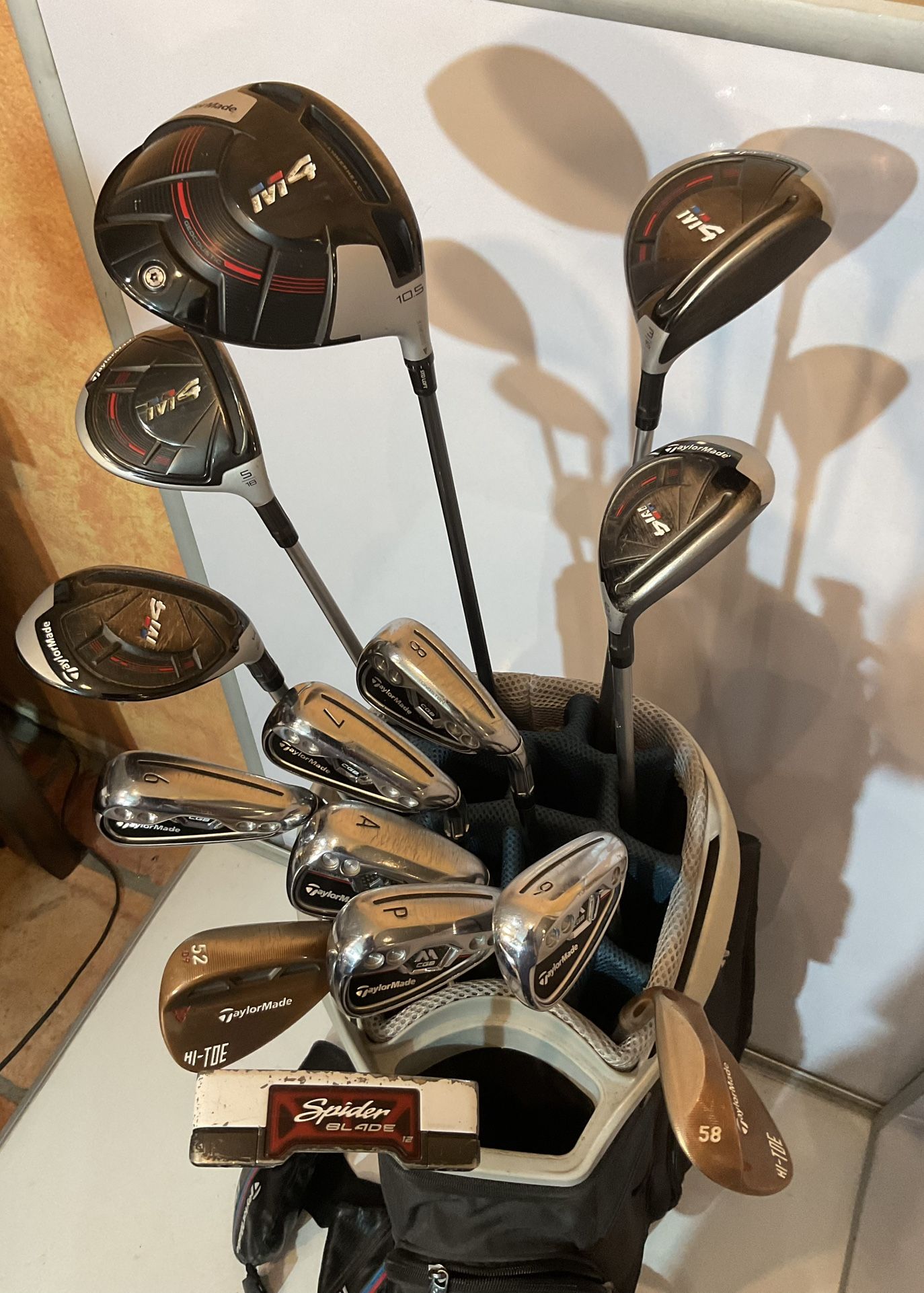 TaylorMade M4 M CGB 14 Club Golf Set 6-LW, Putter -RECOIL ES 460 F3 M4 Driver,3W,5W,4H,5H TALL MAN JUMBO PLUS 1-1/2” Length