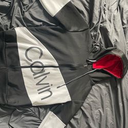 Calvin Klein Men’s Full Zip Fleece Jacket-Color:Black-Size: Medium