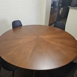 Walnut Round Dining Table 