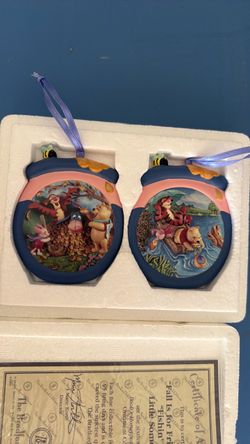 Bradford Exchange Disney Winnie the Pooh Honeypot Adventures Ornaments COA