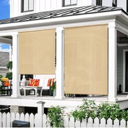 Outdoor Roller Shade Fabric for Porch Gazebo, Patio Blinds Roll Up Shade up to 95% uv block
