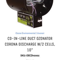 Ozonator 10 Inch Inline 
