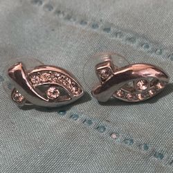 silver-tone twist stud earrings
