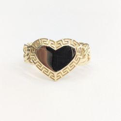10kt Real Gold Chino Link Heart Ring For Women 