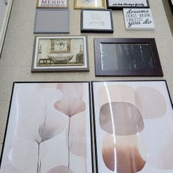 Framed Modern Luxury Wall Art, 11 Pieces Contemporary Paintings, Artwork for Walls, Golden Prints Pictures, Glass Frame, and Wall Decor 