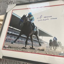 Triple Crown Winner American pharaoh 2015 Signed by Espinoza