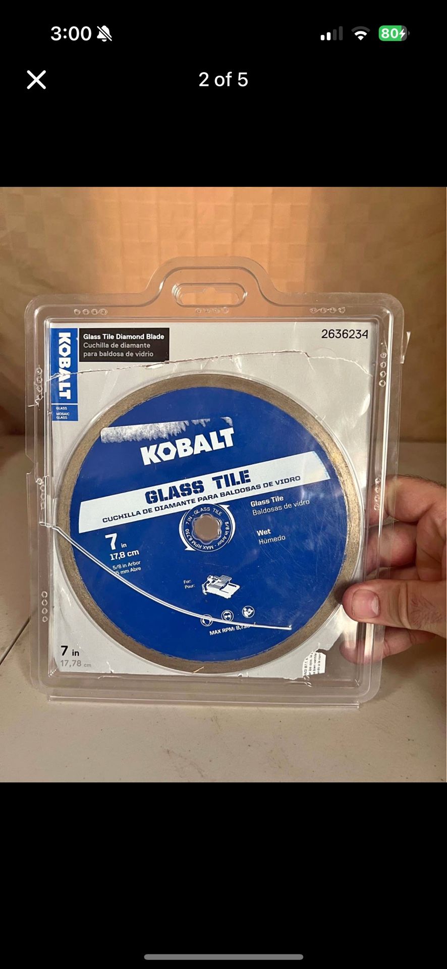 Kobalt GL07 7-in Wet Continuous Rim Diamond Saw Blade