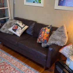 Serta® RTA Monaco Bonded Leather Sofa, 77"W, Brown 