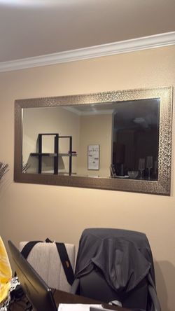 Large Wall Mirror with Gold Mosaic Frame