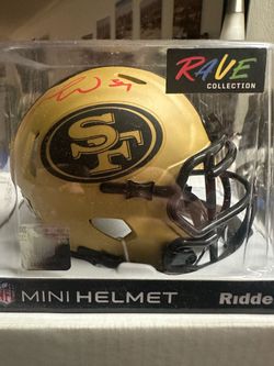 Fred Warner Signed San Francisco 49ers Riddell Rave Speed Mini Helmet Beckett