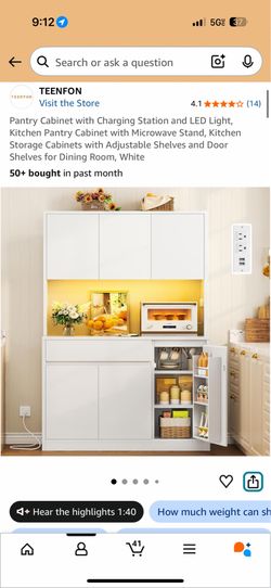TEENFON Kitchen Pantry Cabinet – Brand New in Box