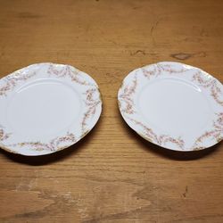 Antique Haviland Limoges China Luncheon Plate set of 2, Pattern: Schleiger 145 