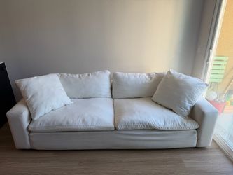 White Modular Cloud Style Utopia Sofa/Couch  - Living Spaces-Ottoman not included