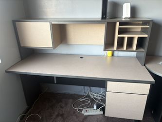 Queen-Over-Queen Bunk Bed + Desk (Like New)