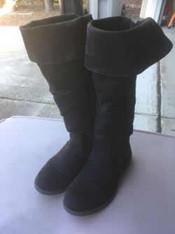 Little girls Black Suede Boots Size 13
