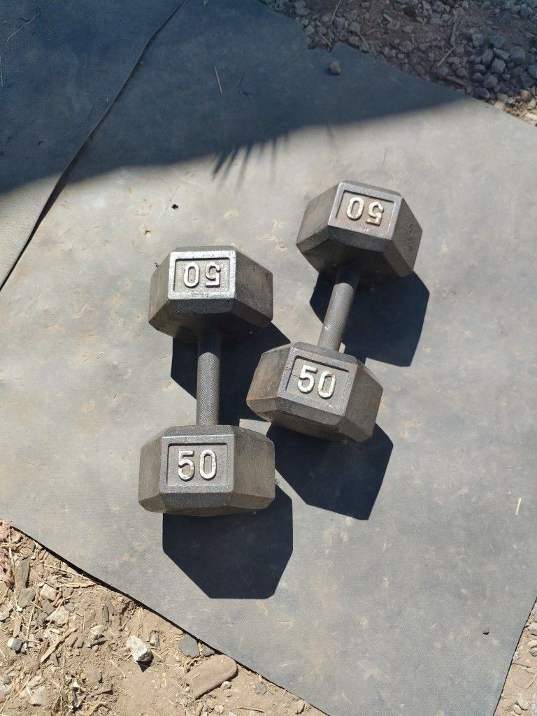 50lb Hex Dumbbells 