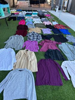 Less than $1 piece Huge women’s lot bundle clothes size medium 70 pieces all in very good condition  Banana republic  St. John’s bay  Hippie rose  Mat