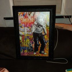 Banksy Art Work In Custom Frame 