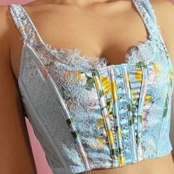 NWT (New With Tags) Victoria’s Secret. Blue Lemon Corset Size Extra Small (Retails $70)