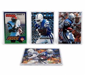 🏈 Marshall Faulk Football Card Lot – 4 Cards | Rookie, Insert & Collector Cards | Colts HOF