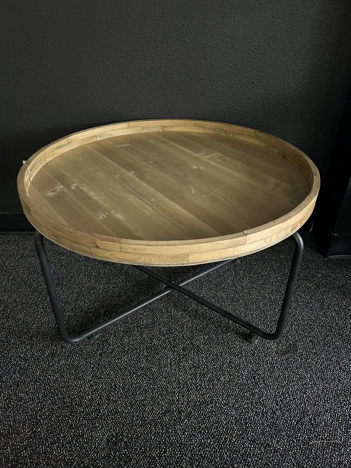 Wooden Round Portable Coffee Table 