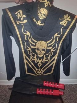 Boys Skull Lord Ninja Costume - Size 10-12 (Worn Once)