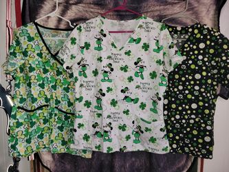 3 st Patrick's scrub tops