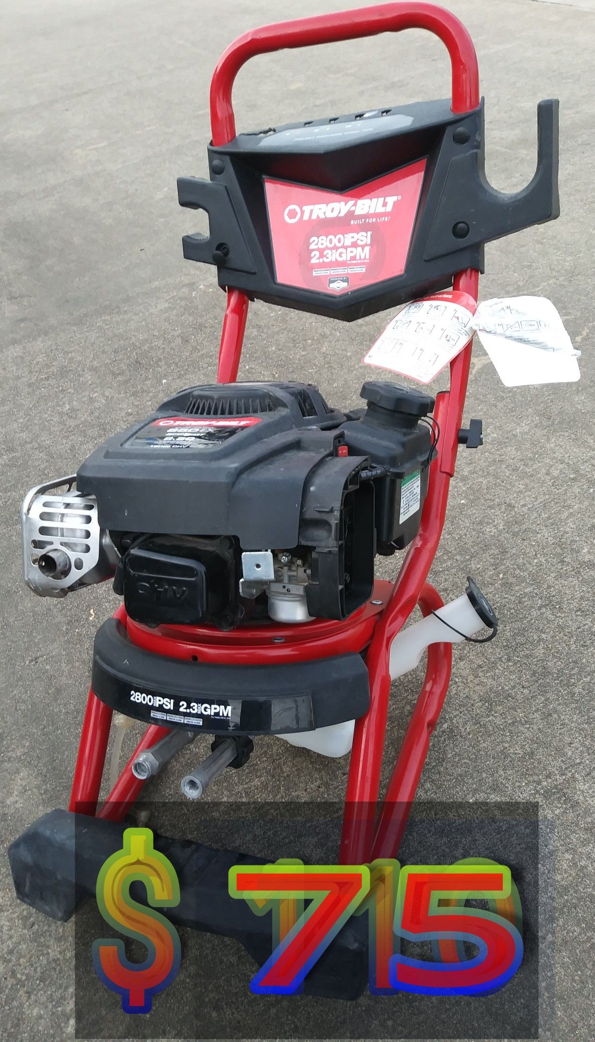 TroyBilt 2800PSI 2.3GPM Cold Water Gas Pressure Washer for Sale in