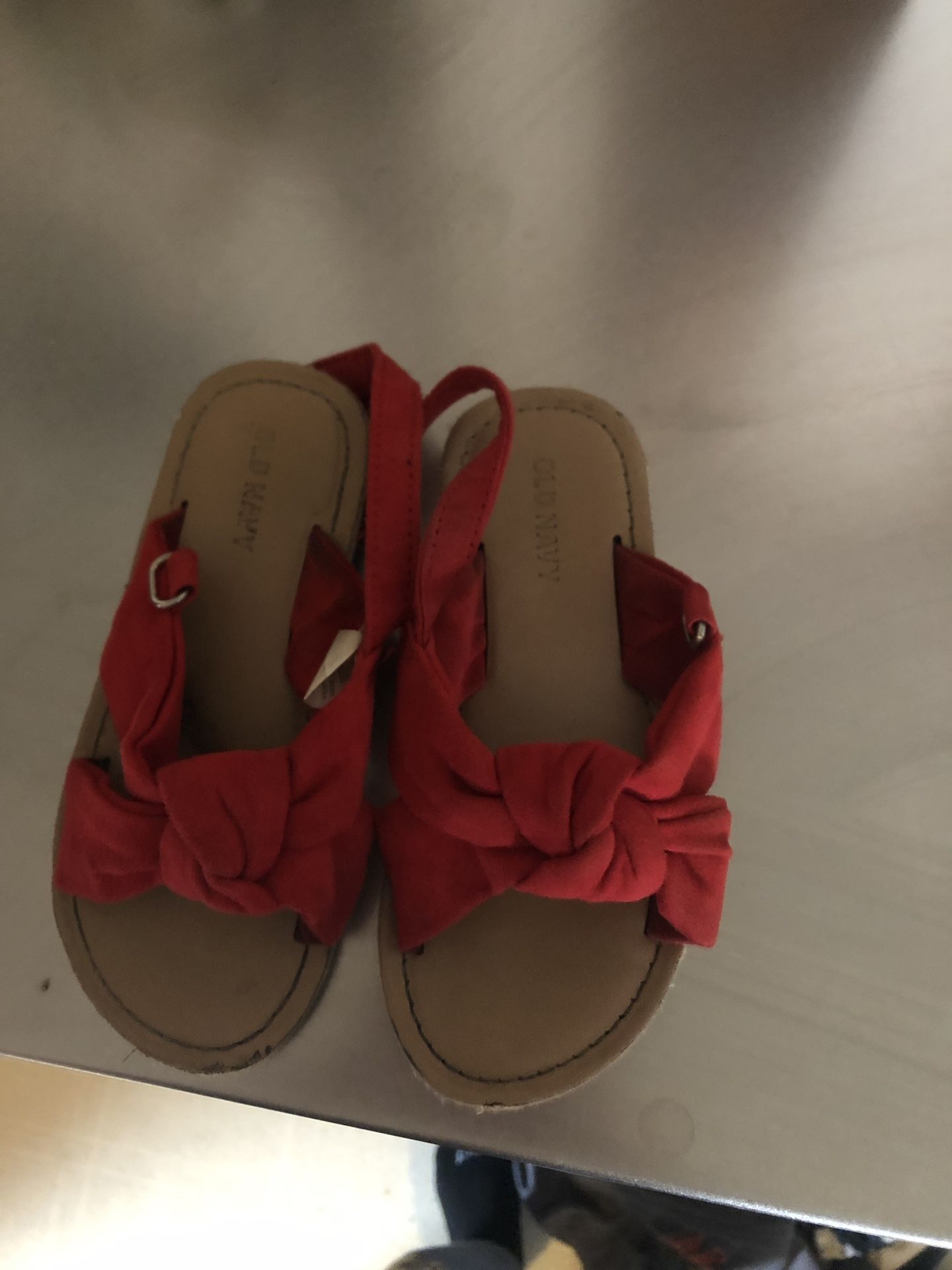 Red toddler sandals
