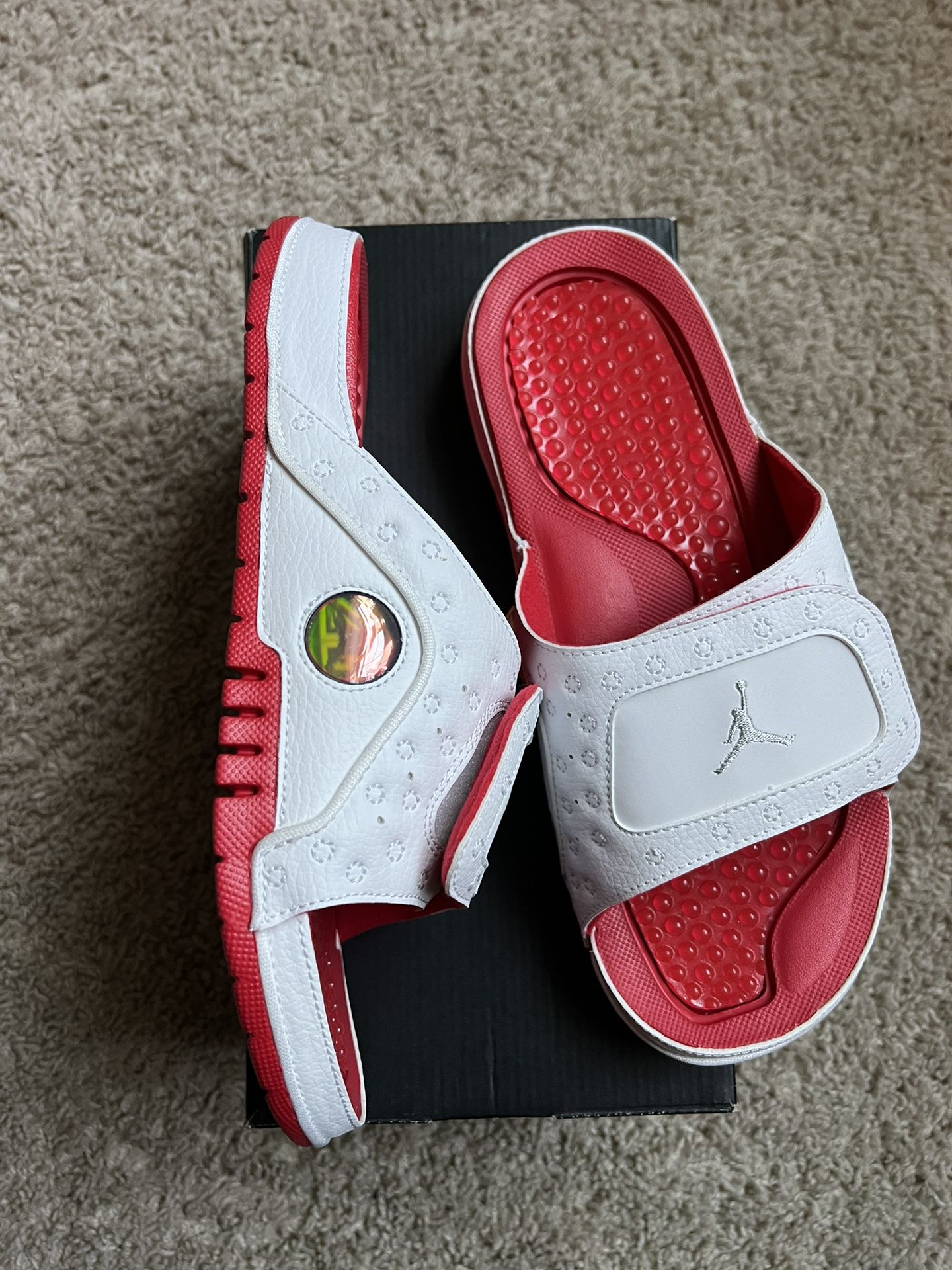 Nike Air Jordan Hydro XIII 13 Retro Men’s 8Slides Sandal Red White 684915-121