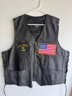 Coast 2 Coast Black Leather Biker Vest 3XL