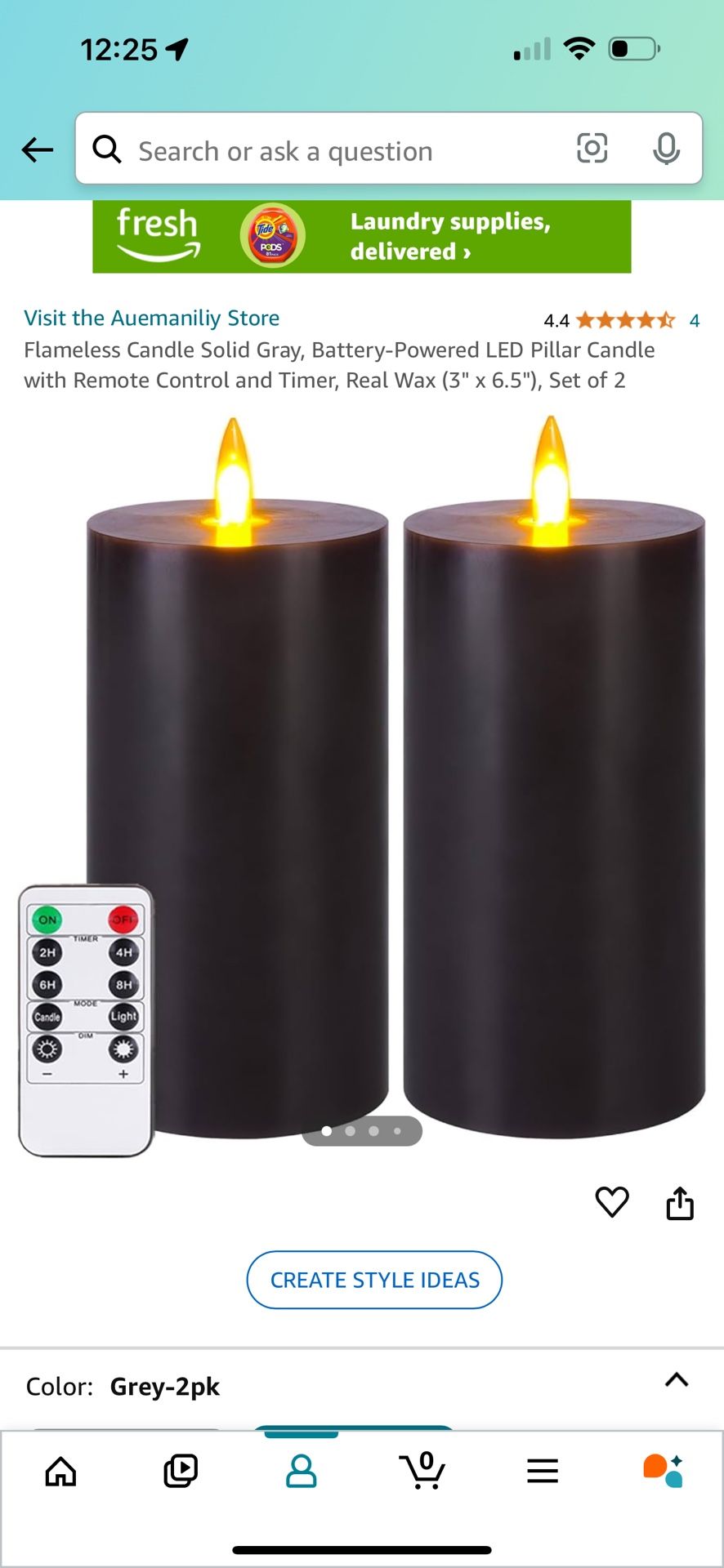 Flameless Candle Brown, Battery-Powered LED Pillar Candle with Remote Control and Timer, Real Wax (3" x 6.5"), Set of 2