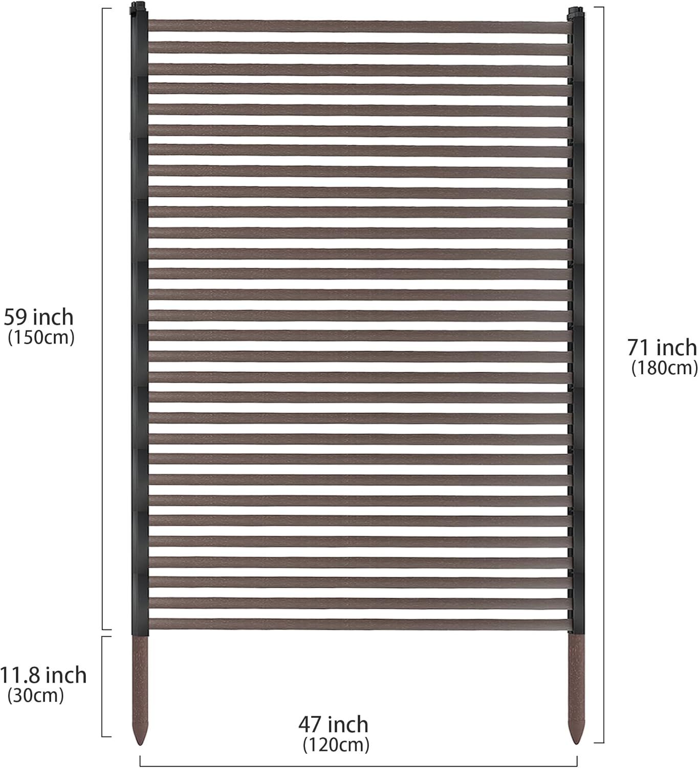 Twira Outdoor Privacy Screen Fence Screen for Outside, Trash Can Metal Privacy Panels,Decorative Pipes and Slats Divider Fence Privacy for Backyard Pa