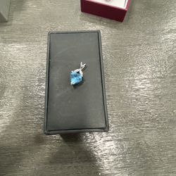 Blue zircon heart Necklace