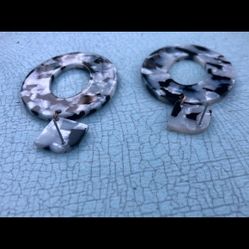 Acrylic Boho Earrings Hoops Black & White New