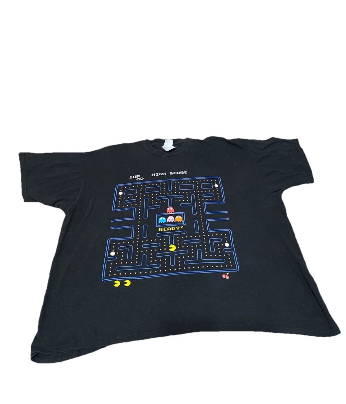 Vintage CHG Sports Men’s Pac-Man T-Shirt Black Graphic Print Size XXL