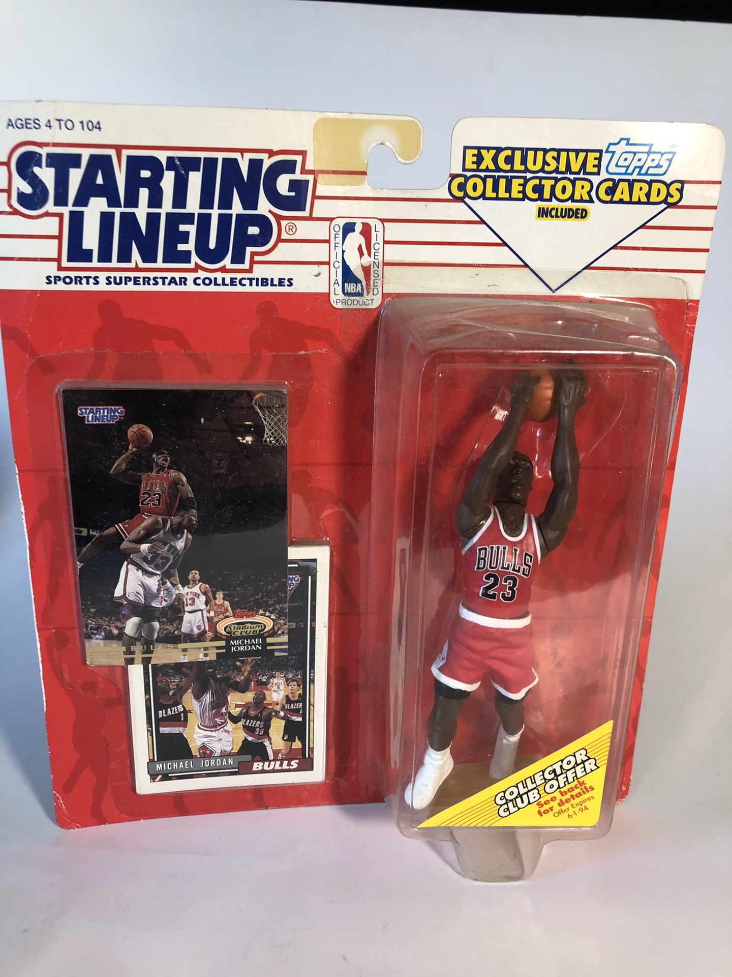 1993 Michael Jordan NBA Kenner Starting Lineup Figure Plus Two Bonus cards
