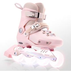 SWAY Adjustable Inline Skates for Kids All Wheels Light Up High Performance Roller Skates for Girls Ideal for Roller Skate size medium kids size 1-4 