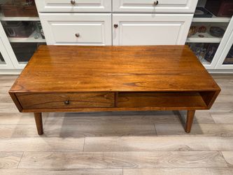 Solid wood, mid century modern coffee table