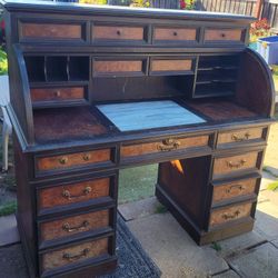 Antique Roll-Top Desk 4 Piece
