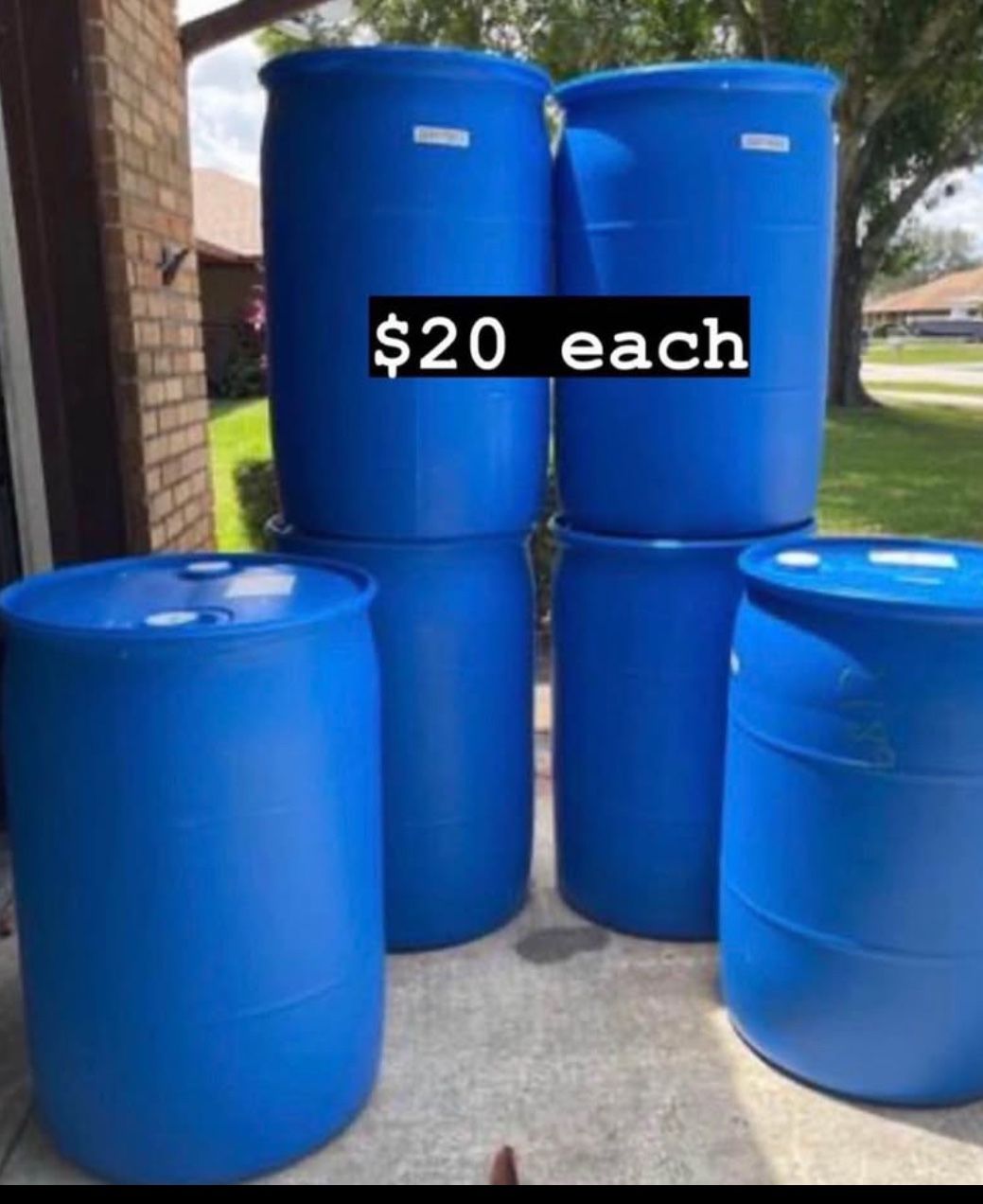BLUE PLASTIC BARREL