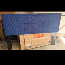 Blue velvet Queen Headboard