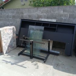 Free king size headboard,  3 shelf TV Stand and laminate counter piece