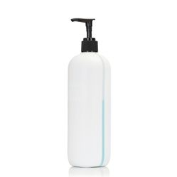 Bottles For Liquid Products,  White HDPE Plastic 19 Oz With View Stripe